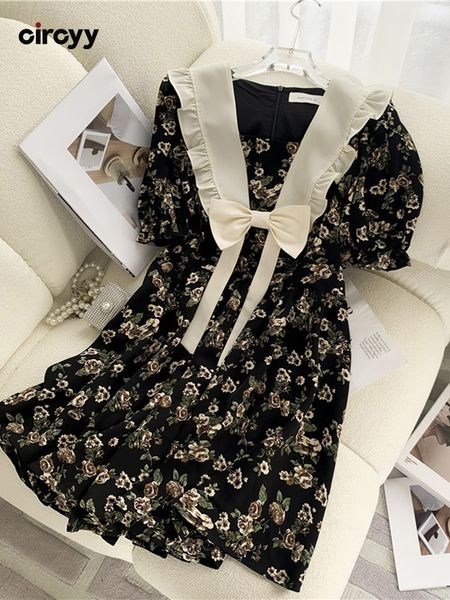 casual dresses circyy black dresses for women print floral ruffled peter pan collar bow summer mini aline fashion chic french vintage 230505, Black;gray
casual dresses circyy black dresses for women print floral ruffled peter pan collar bow summer mini aline fashion chic french vintage 230505, Black;gray