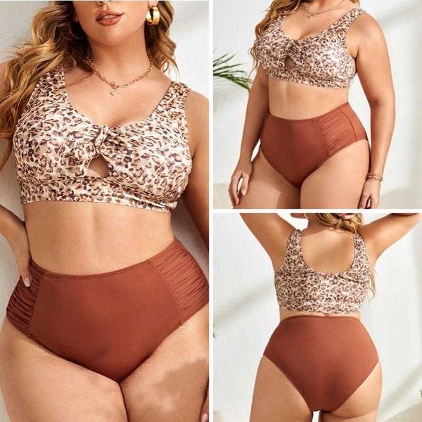 split large size leopard print swimsuit pregnant women plump girls sling swimming suit, White;black
split large size leopard print swimsuit pregnant women plump girls sling swimming suit, White;black