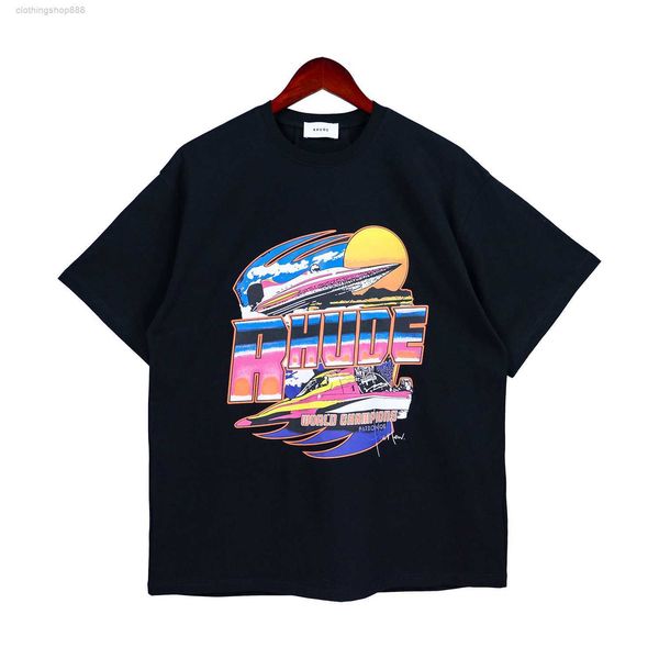 men's rhude t shirt sunset yacht colorful letter print loose versatile and sleeve uewp, White;black
men's rhude t shirt sunset yacht colorful letter print loose versatile and sleeve uewp, White;black