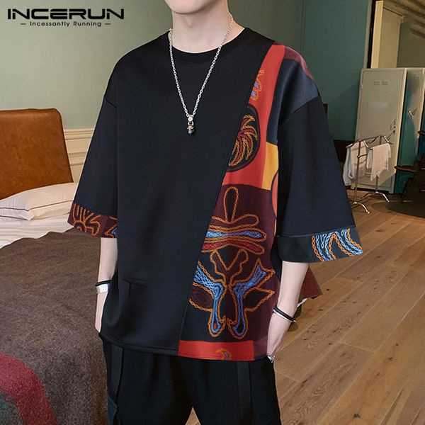 men's t-shirts incerun men casual t shirt loose printed patchwork round neck half sleeve vintage tees streetwear mens t-shirts plus siz, White;black
men's t-shirts incerun men casual t shirt loose printed patchwork round neck half sleeve vintage tees streetwear mens t-shirts plus siz, White;black