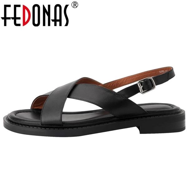 sandals fedonas women sandals retro gladiator casual pumps genuine leather low heels office ladies shoes woman summer fashion concise 230504, Black
sandals fedonas women sandals retro gladiator casual pumps genuine leather low heels office ladies shoes woman summer fashion concise 230504, Black
