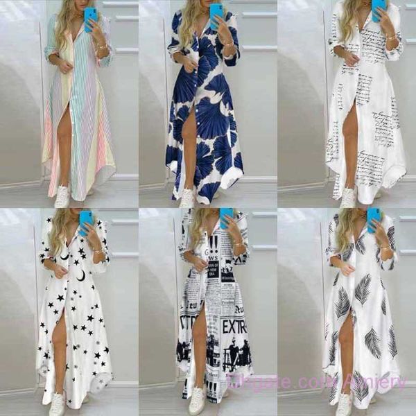 2023 trending fashion clothes for women dresses summer temperament printed single breasted split maxi shirt dress long skirt ladies, Black;gray
2023 trending fashion clothes for women dresses summer temperament printed single breasted split maxi shirt dress long skirt ladies, Black;gray