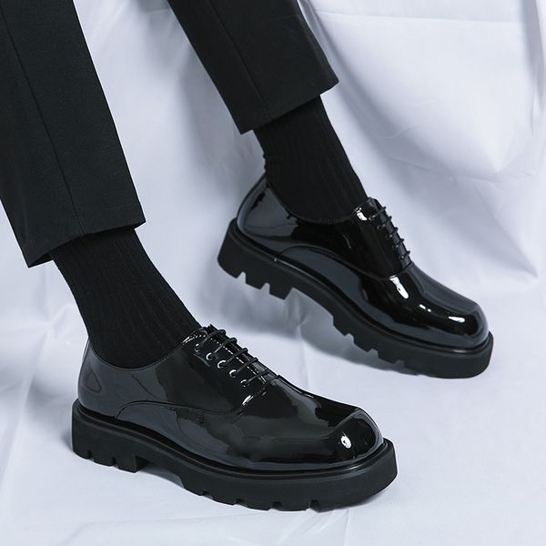 male leather shoes comfortable men shoes korean style business casual shoes thick soled leather non-slip wedding loafers, Black
male leather shoes comfortable men shoes korean style business casual shoes thick soled leather non-slip wedding loafers, Black