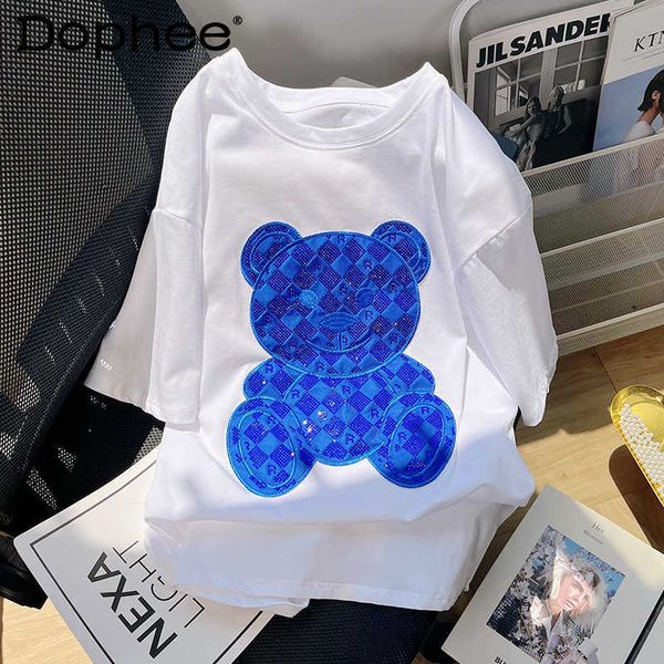 women's t-shirt street drilling cute cartoon bear shortsleeved tshirt female summer 2022 new loose printed white tshirt graphic tees j2
women's t-shirt street drilling cute cartoon bear shortsleeved tshirt female summer 2022 new loose printed white tshirt graphic tees j2