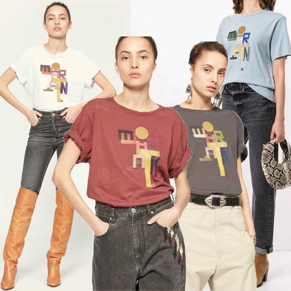 23ss isabel marant women designer t shirt summer cotton letter digital printing bamboo pure cotton short sleeve fashion, White
23ss isabel marant women designer t shirt summer cotton letter digital printing bamboo pure cotton short sleeve fashion, White
