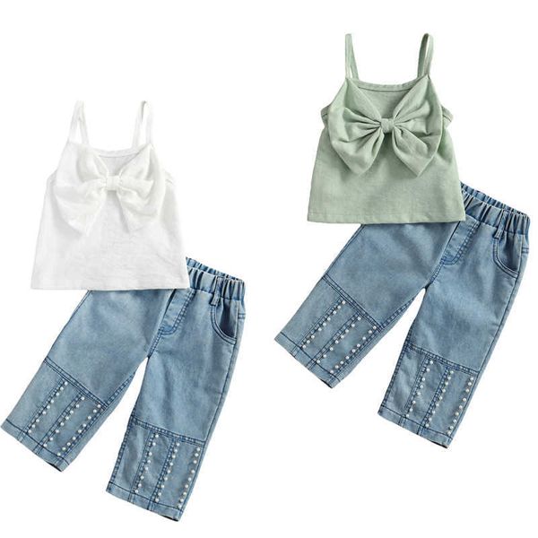clothing sets focusnorm 1-6y summer cute kids girls clothes sets solid sleeveless big bow vest pearl denim pants 2pcs aa230504, White
clothing sets focusnorm 1-6y summer cute kids girls clothes sets solid sleeveless big bow vest pearl denim pants 2pcs aa230504, White