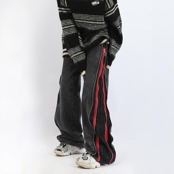 men's jeans harajuku hip hop zipper washed old loose men fashion casual punk oversized wide leg micro flared trousers streetwear 230504, Blue
men's jeans harajuku hip hop zipper washed old loose men fashion casual punk oversized wide leg micro flared trousers streetwear 230504, Blue