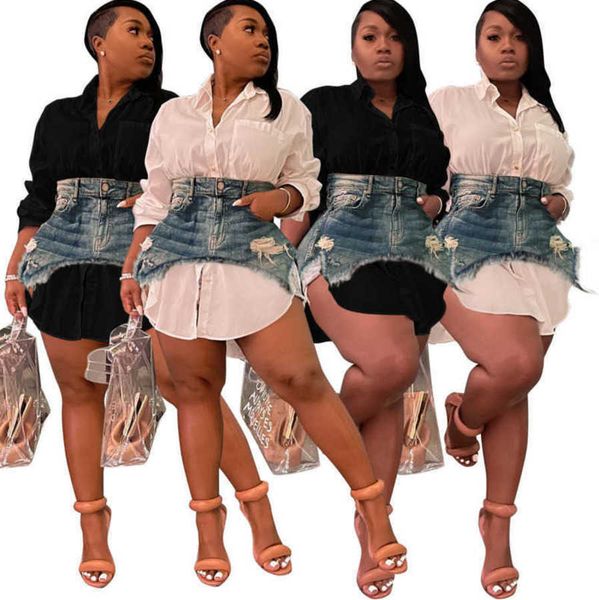 women dress designer 2023 new fashion spring denim combination dress fashion slim cute dress suits plus size s-xxl, Black;gray
women dress designer 2023 new fashion spring denim combination dress fashion slim cute dress suits plus size s-xxl, Black;gray