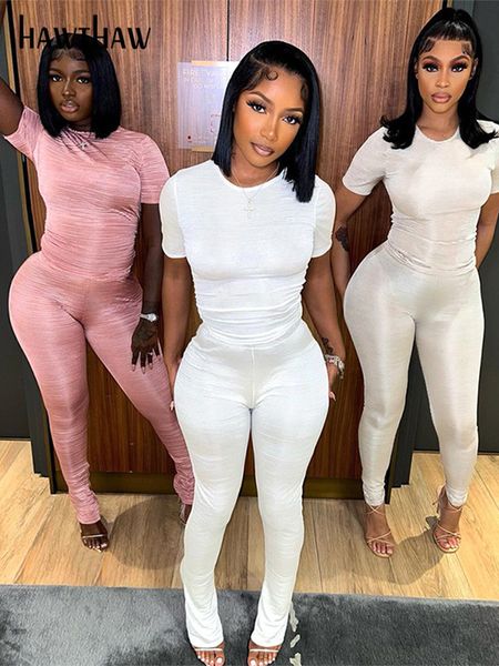 women's two piece pants hawthaw women short sleeve t shirts long matching sets outfits summer clothes wholesale items for business 2305, White
women's two piece pants hawthaw women short sleeve t shirts long matching sets outfits summer clothes wholesale items for business 2305, White