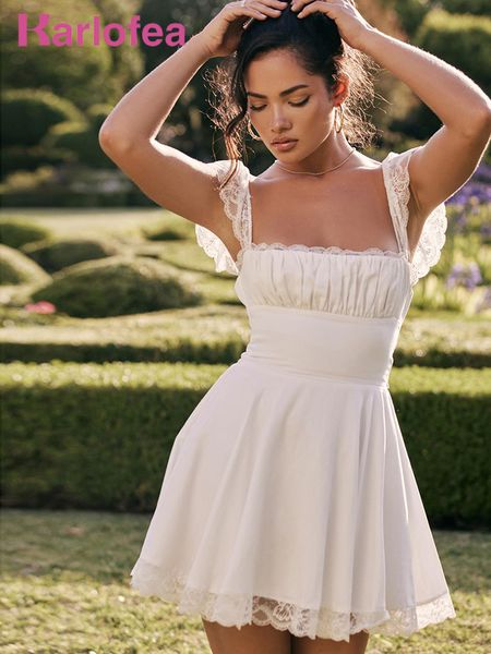 party dresses karlofea double layered wedding guset for women chic sweet kawaii birthday outfits a line lace white dress 230505, White;black
party dresses karlofea double layered wedding guset for women chic sweet kawaii birthday outfits a line lace white dress 230505, White;black