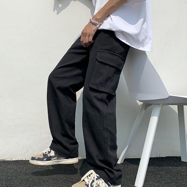 mens pants cargo solid color hiphop style loose pattern multi pockets elastic waist 230504, Black
mens pants cargo solid color hiphop style loose pattern multi pockets elastic waist 230504, Black