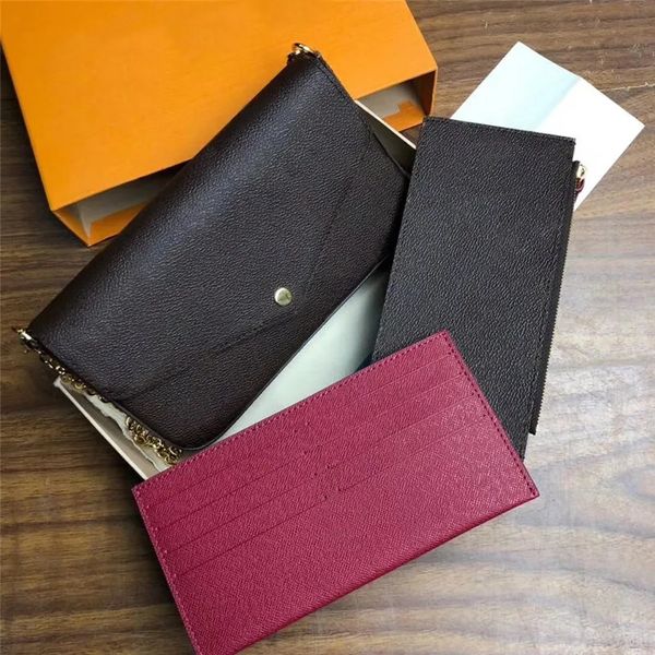 genuine leather bag factory cow woman threepiece chain wallet shoulder bags ladies clutch pochette felicie with box free, Black;red
genuine leather bag factory cow woman threepiece chain wallet shoulder bags ladies clutch pochette felicie with box free, Black;red