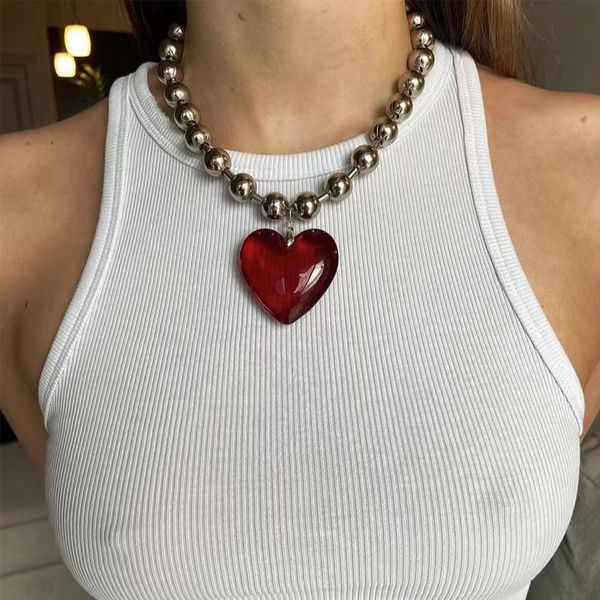 pendant necklaces hip hop minimalist colorful glass love heart for women aesthetic beads chains short choker girls party jewelry 230504, Silver
pendant necklaces hip hop minimalist colorful glass love heart for women aesthetic beads chains short choker girls party jewelry 230504, Silver