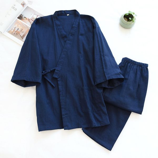 men's sleepwear spring and summer kimono men's pajamas two-piece 100% cotton simple plus size three-quarter sleeve trousers home s, Black;brown
men's sleepwear spring and summer kimono men's pajamas two-piece 100% cotton simple plus size three-quarter sleeve trousers home s, Black;brown