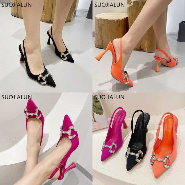 sandals spring brand women slingbacks shoes fashion crystal buckle pointed toe slip on mules thin high heel dress pumps 230316, Black
sandals spring brand women slingbacks shoes fashion crystal buckle pointed toe slip on mules thin high heel dress pumps 230316, Black