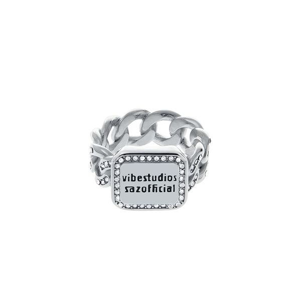 american cuban chain ring inlaid with zircon hip hop niche design geometric fashion accessories for men and women, Silver
american cuban chain ring inlaid with zircon hip hop niche design geometric fashion accessories for men and women, Silver