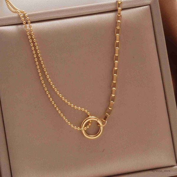 pendant necklaces new in trend stainless steel double layer bead annulation pendant necklaces for women stacked choker fashion jewelry party, Silver
pendant necklaces new in trend stainless steel double layer bead annulation pendant necklaces for women stacked choker fashion jewelry party, Silver