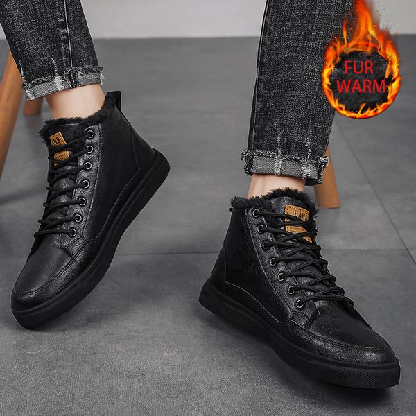 winter new mens high-simple temperament leisure leather shoes for man boots light weight british wild trendy shoes, Black
winter new mens high-simple temperament leisure leather shoes for man boots light weight british wild trendy shoes, Black