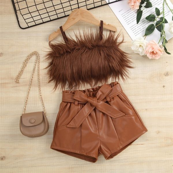 clothing sets 16y kids girls summer clothes sets baby sleeveless plush sling tank pu leather short pants with belt children outfits 230504, White
clothing sets 16y kids girls summer clothes sets baby sleeveless plush sling tank pu leather short pants with belt children outfits 230504, White