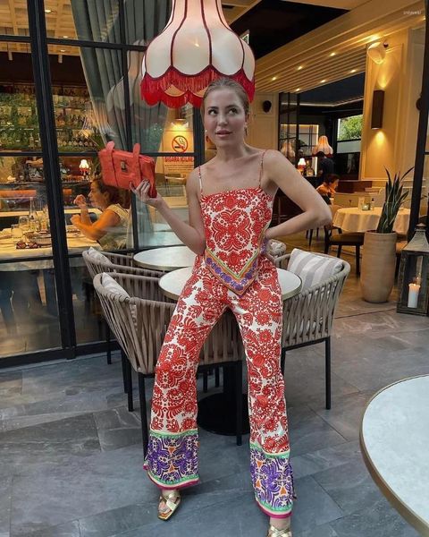 Women' Two Piece Pants Women 2023 Summer Two-Piece Set Vintage Flower Print Slim Tank Top Female Streetwear Elastic High Waist
Women' Two Piece Pants Women 2023 Summer Two-Piece Set Vintage Flower Print Slim Tank Top Female Streetwear Elastic High Waist