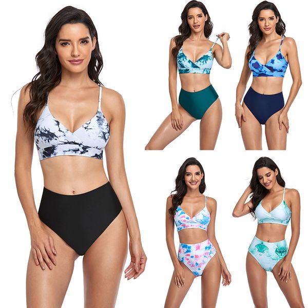european and american style split swimsuits for women marbling printted two-piece bikinis set monokinis set girls high-waist briefs 2023 sum, White;black
european and american style split swimsuits for women marbling printted two-piece bikinis set monokinis set girls high-waist briefs 2023 sum, White;black
