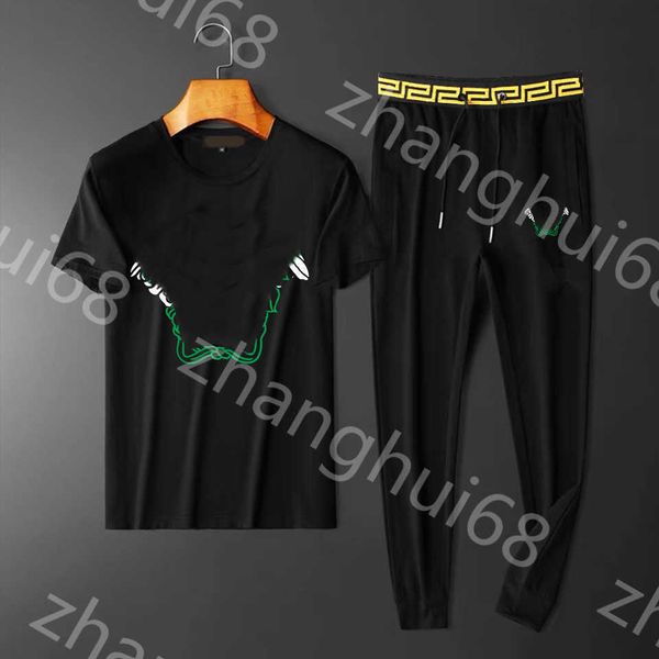 23ss mens designer tracksuit mens tracksuit sweatsuit round neck pure cotton color logo print short sleeve t-shirt ribbon splicing trousers, Gray
23ss mens designer tracksuit mens tracksuit sweatsuit round neck pure cotton color logo print short sleeve t-shirt ribbon splicing trousers, Gray