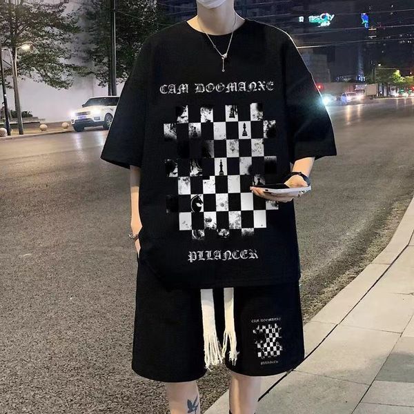 men s tracksuits waffle suit summer vintage chessboard checker short sleeve t shirt shorts casual large size kong style two piece set 230504, Gray
men s tracksuits waffle suit summer vintage chessboard checker short sleeve t shirt shorts casual large size kong style two piece set 230504, Gray