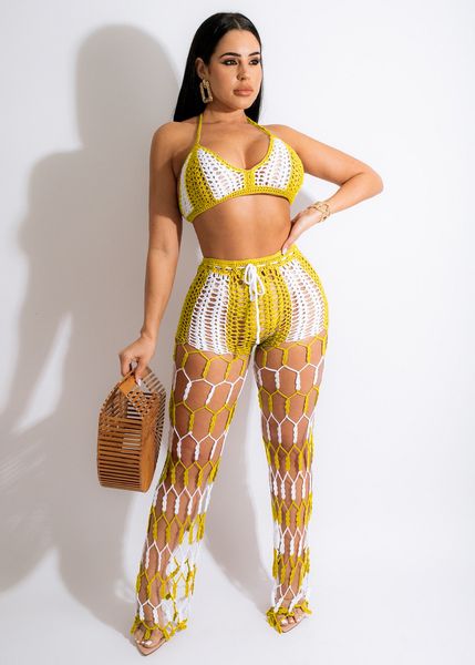 women's two piece pants color block knit rib 2 set summer beach wear crochet fishnet lace up bra crop + club oufits tracksuit women 230, White
women's two piece pants color block knit rib 2 set summer beach wear crochet fishnet lace up bra crop + club oufits tracksuit women 230, White