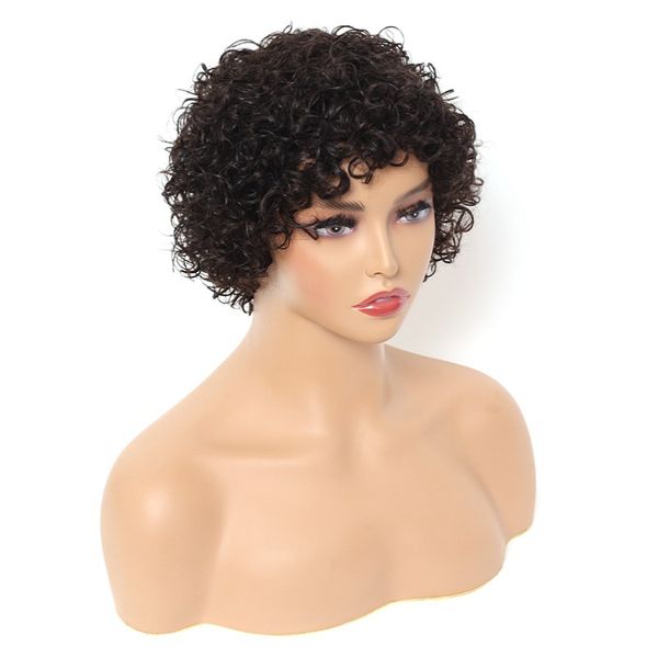 wigs, real human hair, jerry curly human hair wig, african small curls, short hair hood, Black;brown
wigs, real human hair, jerry curly human hair wig, african small curls, short hair hood, Black;brown