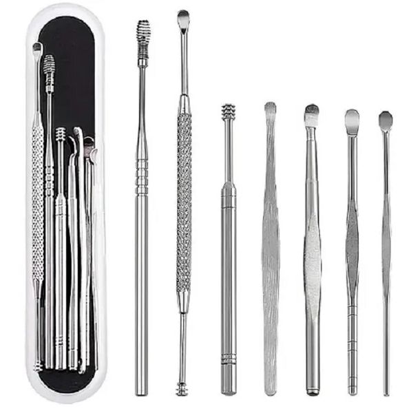 ear care supply 7pcs/set wax pickers cleaner stainless steel earpick remover curette pick spoon
ear care supply 7pcs/set wax pickers cleaner stainless steel earpick remover curette pick spoon