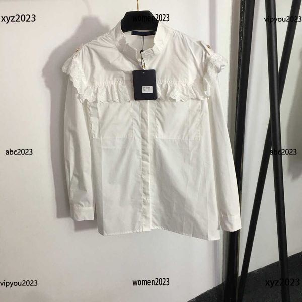womens designer clothing blouse fashion lace ruffle collar edge shirt size s-l standing collar long sleeved shirt, White
womens designer clothing blouse fashion lace ruffle collar edge shirt size s-l standing collar long sleeved shirt, White