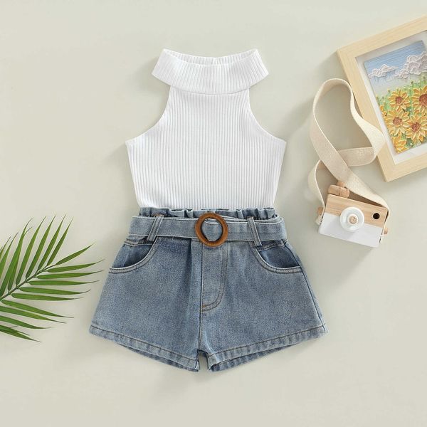 clothing sets focusnorm 2pcs toddler kids girls fashion clothes sets 1-6y sleeveless halter solid knit vest +denim shorts with belt aa230504, White
clothing sets focusnorm 2pcs toddler kids girls fashion clothes sets 1-6y sleeveless halter solid knit vest +denim shorts with belt aa230504, White