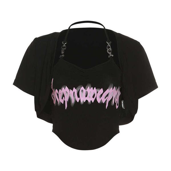 women's t-shirt print tshirt women harajuku y2k 90s punk aesthetics tshirt fashion streetwear female t shirt halter neck tube twopiece, White
women's t-shirt print tshirt women harajuku y2k 90s punk aesthetics tshirt fashion streetwear female t shirt halter neck tube twopiece, White