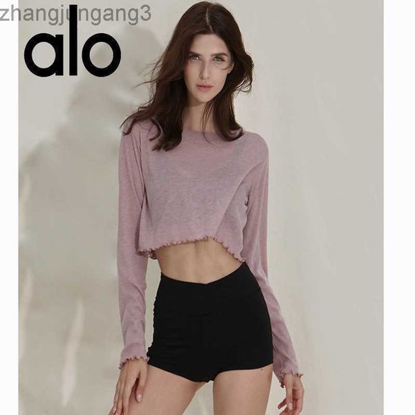 desginer alo yoga t shirt fitness suit sports cover up women's round neck short transparent ear edge long sleeve suit casual top, White
desginer alo yoga t shirt fitness suit sports cover up women's round neck short transparent ear edge long sleeve suit casual top, White