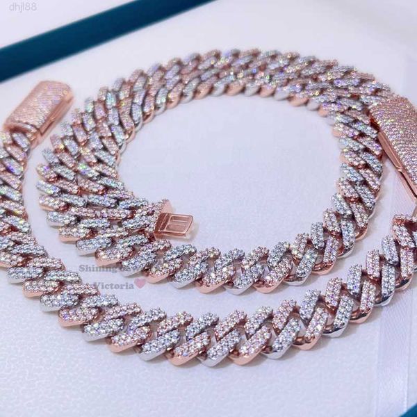 men fashion 13mm rose gold 2 tone vvs moissanite diamond iced out chain hip hop, Silver
men fashion 13mm rose gold 2 tone vvs moissanite diamond iced out chain hip hop, Silver