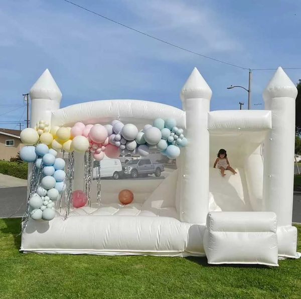 white bounce house with slide wedding inflatable jumping bouncer bouncy castle air bouncer combo for kids adults party included blower ship
white bounce house with slide wedding inflatable jumping bouncer bouncy castle air bouncer combo for kids adults party included blower ship