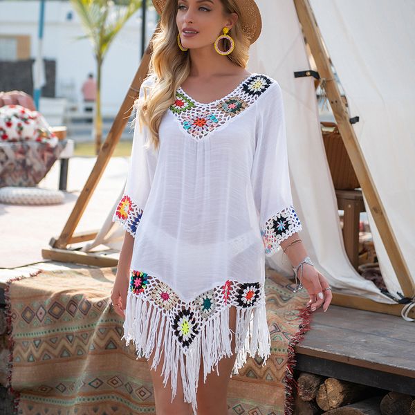 casual dresses crochet bikini white bikini cover up with fringe trim women hollow tunic beach dress summer bathing suit beachwear 230505, Black;gray
casual dresses crochet bikini white bikini cover up with fringe trim women hollow tunic beach dress summer bathing suit beachwear 230505, Black;gray
