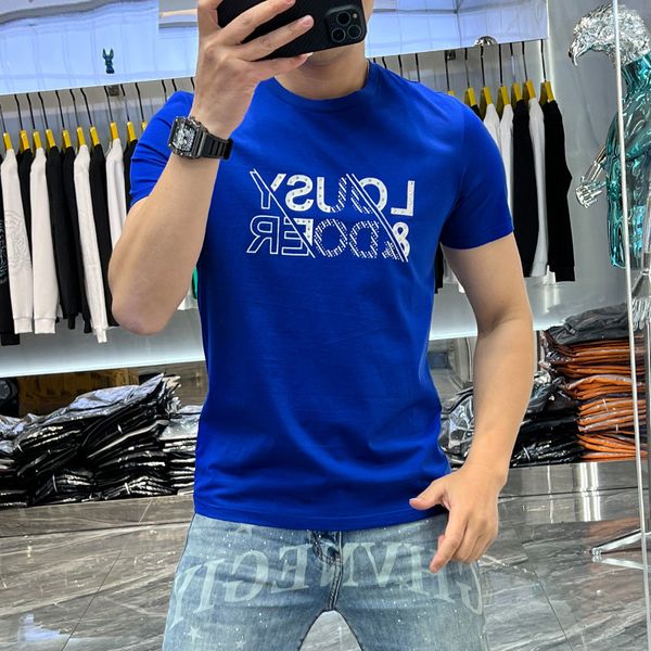 men's trend t-shirt letter printing slim fit round neck youth male tees 2023 summer new fashion causal versatile blue clothing plus si, White;black
men's trend t-shirt letter printing slim fit round neck youth male tees 2023 summer new fashion causal versatile blue clothing plus si, White;black