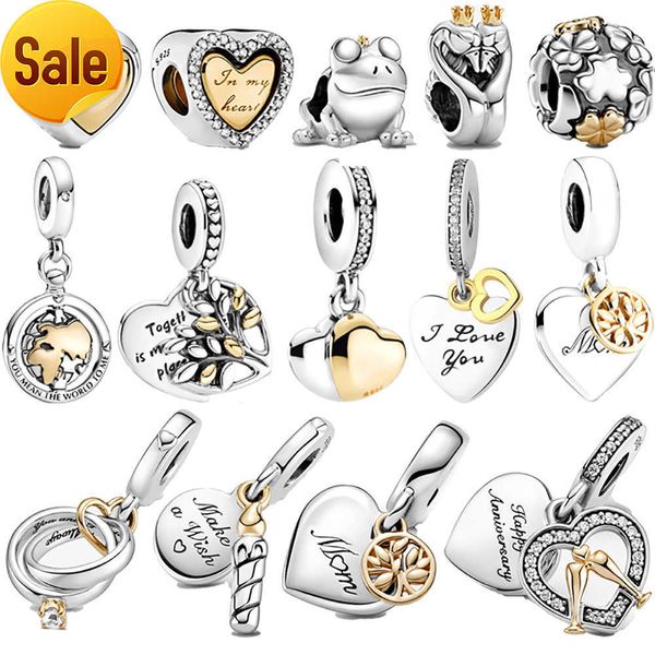 925 sterling silver round beaded golden heart pendant suitable for pandora bracelet diy fashion jewelry, Black
925 sterling silver round beaded golden heart pendant suitable for pandora bracelet diy fashion jewelry, Black