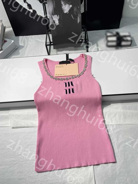 23ss womens tanks camis vest womens designer clothing tank heavy industrial rhinestone knitted vest womens clothes, White
23ss womens tanks camis vest womens designer clothing tank heavy industrial rhinestone knitted vest womens clothes, White