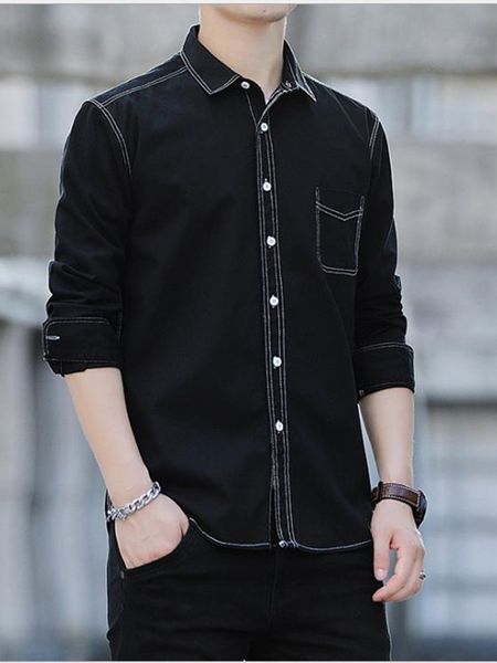 men's casual shirts new black 100% cotton shirt japanese chic casual shirt imitation denim wash plain long sleeve shirt simple fashion, White;black
men's casual shirts new black 100% cotton shirt japanese chic casual shirt imitation denim wash plain long sleeve shirt simple fashion, White;black