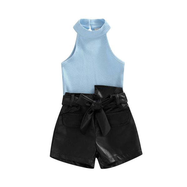 clothing sets focusnorm 0-5y kids girls summer fashion clothes sets blue solid sleeveless ribbed halter vest + waist belt leather short aa23, White
clothing sets focusnorm 0-5y kids girls summer fashion clothes sets blue solid sleeveless ribbed halter vest + waist belt leather short aa23, White