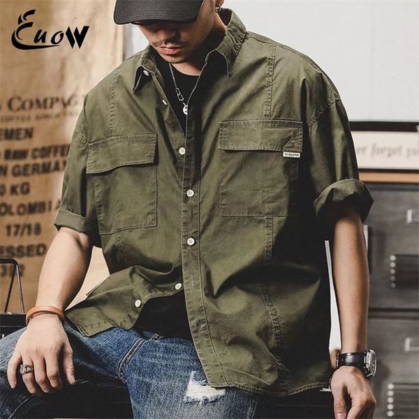 men's casual shirts euow american summer short-sleeved safari style men shirt loose trendy handsome jacket brand casual street boys clo, White;black
men's casual shirts euow american summer short-sleeved safari style men shirt loose trendy handsome jacket brand casual street boys clo, White;black