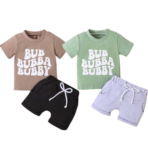 clothing sets focusnorm 0-3y toddler baby boys clothes sets letter print short sleeve t-shirt with elastic waist shorts summer outfit aa2305, White 
clothing sets focusnorm 0-3y toddler baby boys clothes sets letter print short sleeve t-shirt with elastic waist shorts summer outfit aa2305, White