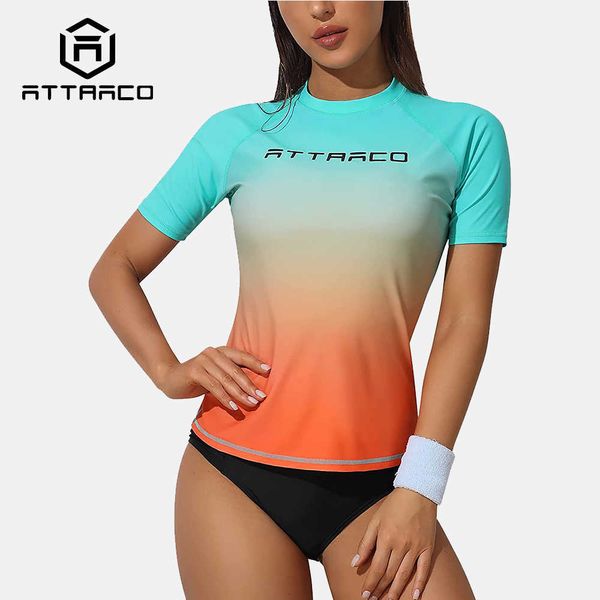 wetsuits drysuits attraco women rash guard upf 50 surfing swimwear short sleeves gradient high crew neck shirt j230505
wetsuits drysuits attraco women rash guard upf 50 surfing swimwear short sleeves gradient high crew neck shirt j230505