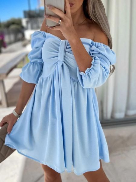 dresses 2022 summer lady slash neck mini dress women casual solid loose beach dress slim backless light blue party dress vestidos, Black;gray
dresses 2022 summer lady slash neck mini dress women casual solid loose beach dress slim backless light blue party dress vestidos, Black;gray