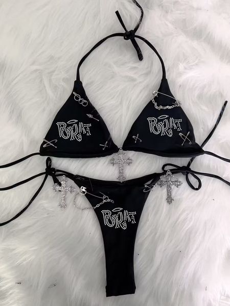 women's swimwear bikini lolita kawaii gothic y2k t shirt fashionbustier crop gothic clothes 230505, White;black
women's swimwear bikini lolita kawaii gothic y2k t shirt fashionbustier crop gothic clothes 230505, White;black