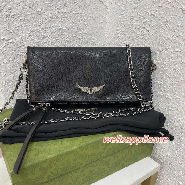 fashion designer woman zadig bag for women shoulder bag vintage rivet handbag purse original box genuine leather cross body chain high grade, Black
fashion designer woman zadig bag for women shoulder bag vintage rivet handbag purse original box genuine leather cross body chain high grade, Black