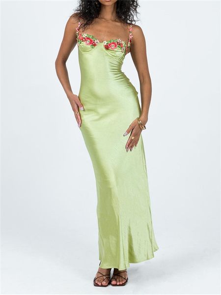casual dresses chronstyle women sling bodycon long dress flower embroidery sleeveless spaghetti strap cocktail dress summer party club vesti, Black;gray
casual dresses chronstyle women sling bodycon long dress flower embroidery sleeveless spaghetti strap cocktail dress summer party club vesti, Black;gray
