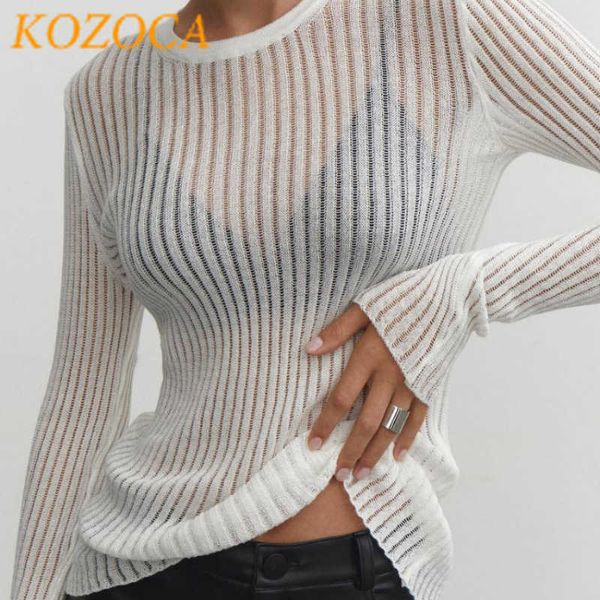 women's t-shirt 2023 fashion white elegant striped see through women outfits long sleeve tshirts tees skinny club party clothes j23050
women's t-shirt 2023 fashion white elegant striped see through women outfits long sleeve tshirts tees skinny club party clothes j23050